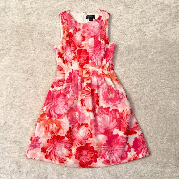 Jessica Howard Floral Print Dress Size 6 Sleeveless Fit Flare Coquette Feminine - Picture 7 of 11